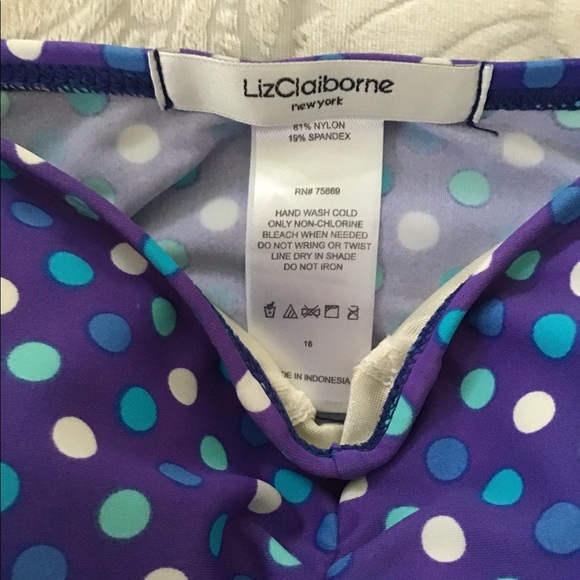 Liz Claiborne tankini top purple blue size 16 bottom turquoise.🌴 - Picture 3 of 8